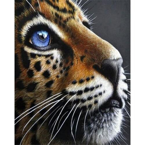 GATYZTORY 60x75cm Frame Painting By Number For Adults Leopard Animals Acrylic Paint On Canvas Coloring By Numbers For Home