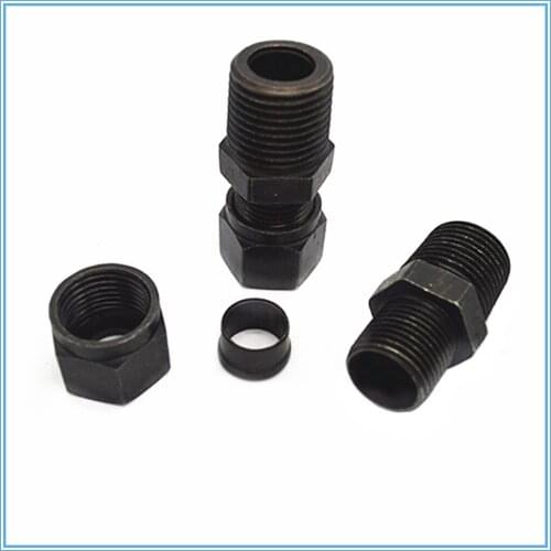 Hydraulic iron joint 22mm-3/4 male thread fluid Marine joint card sleeve tubing carbon steel taper thread straight Pipe Fitting