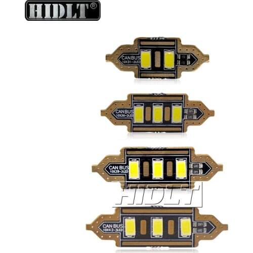 HIDLT 2PCS Free Error 31mm 36mm 39mm 42mm LED Canbus Festoon Bulb White Car Interior Reading Light License Plate Lamp For BMW