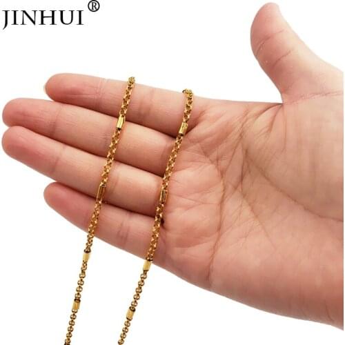 Jin Hui African Middle East women Trendy Golden Necklaces Men Length 50cm fashion Jewelry Birthday present Lovers Necklaces gift