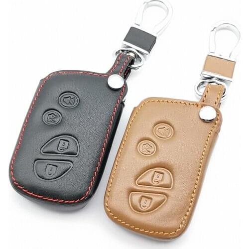 Fashion Genuine Leather Key Fob Case Cover For Lexus IS250 ES240 ES350 RX270 RX350 RX300 4 Buttons Remote Control Keyless Holder