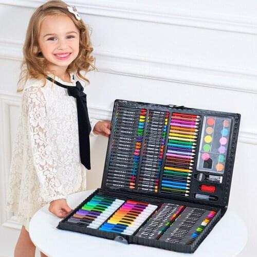 168pc / set watercolor pen painting set childrens school supplies painting brush oil stick washable painting set watercolor pen
