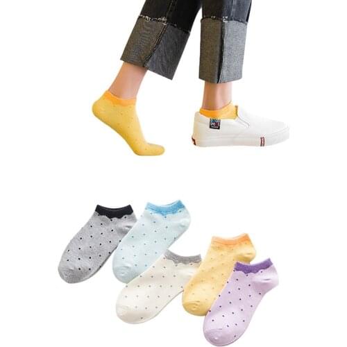 10 pieces = 5 pairs new small fresh summer cotton slipper socks women sock slippers , breathe freely nice colorful socks