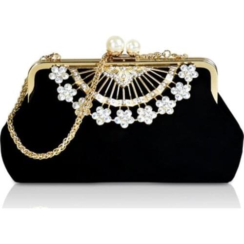 2020 new handbag women fashion diamond-studded dinner bag cheongsam with chain shoulder bag bridal bag Velvet Purse Handbag