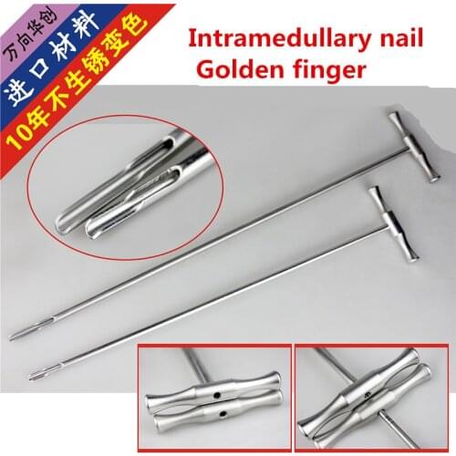 Orthopedic instruments medical femoral PFNA tibial intramedullary nail reduction rod hollow gold finger guide needle introducer