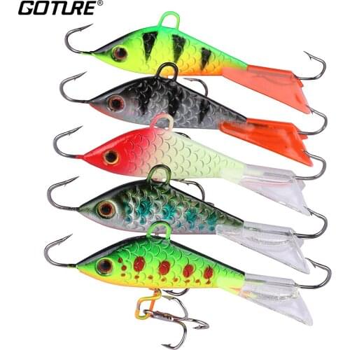 Goture 5pcs Ice Fishing Lures Lead Jig Hard Artificial Bait Balancer for Winter Fishing Bass Walleye Trout Panfis