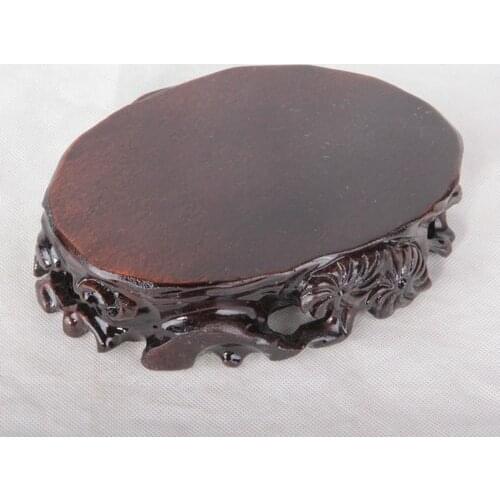 Carved mahogany Song Ling Yi base can Trench base set of five base wood crafts monolith monolith base
