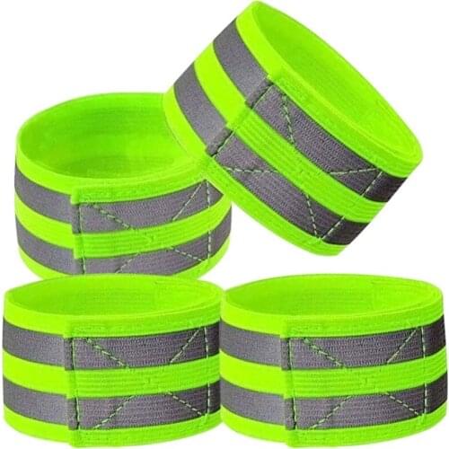 Reflective Band Elasticated Armband Wristband Ankle Leg Straps Safety Reflector Tape Straps for Night Jogging Walking Biking 004