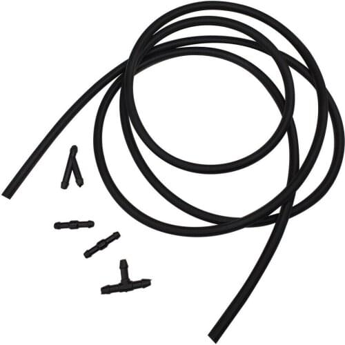 5pcs / set 2M Universal Rubber Car Windshield Washer Nozzles Fluid Hose Water Pipe Connectors