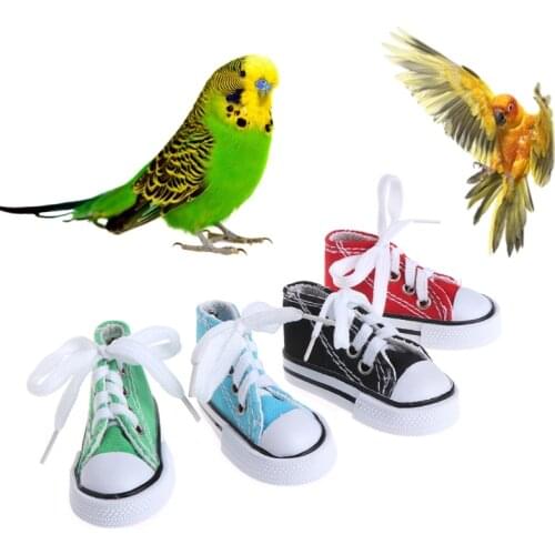 Funny Bird Toy Mini Canvas Shoes Chewy Decorative Hanging Cage Interesting Parrot Accessories Supplies Wearable