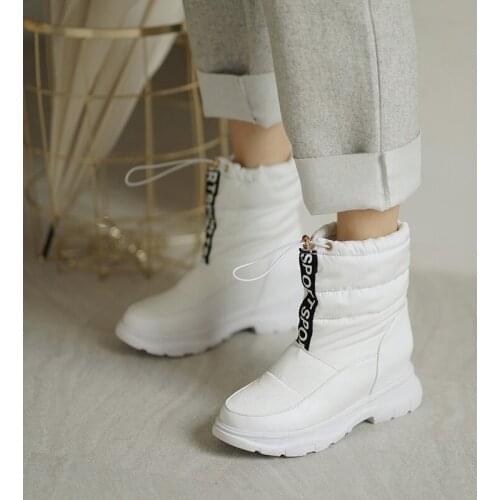Women shoes 2021 Winter Ankle platform boots for women black White size 43