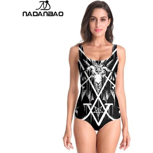 NADANBAO Dark Punk Style Sexy Swimsuits Cosplay Costumes Elastic Slim Sleeveless Female Clothing One Piece Women Bodysuits