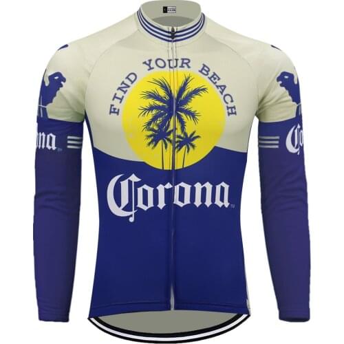 Beer Corona long sleeve winter fleece & no fleece cycling Jersey go pro cycling clothing maillot ciclismo mtb jersey