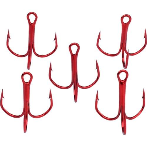 10 PCS / lot 2 # 4 # 6 # 8 # 10 # High Carbon Steel Fishing Hook Triple Inverted Hooks Fishing Tackle Round Dend Triple Sea Bass