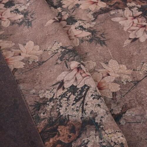 114CM Wide 20MM Fallen Leaves Color Floral Print Gambiered Guangdong Silk Rayon Fabric for Summer Spring Dress Shirt H154