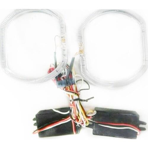 12V 2.5 inch led running angel eyes white yellow DRL turning signal Lights dual color