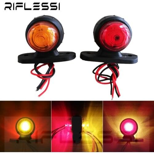 2 x 12V 24V Truck Trailer Side Lights LED Position Signal Marker Lamp Lorry Tractor Clearance Lamp Parking Light Red White/Amber