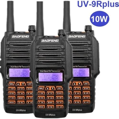 3PCS Baofeng UV-9R PLUS Waterproof Powerful Walkie Talkie 10W CB Radio Station VHF UHF Scanner Radio Ham Transceiver Outdoor