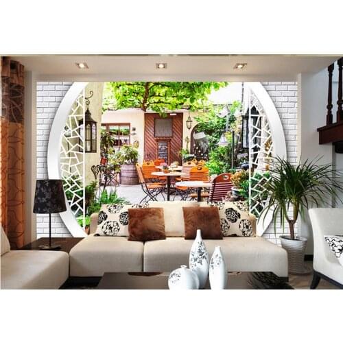 3d wallpaper for room Casual Patio Restaurant mural backdrop wall 3d wallpaper classic wallpaper for walls