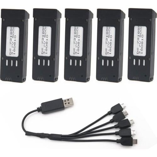 3.7V 500mAH E58 JY019 Battery with 5in1 Charger 3.7V 500mAH Battery Spare Parts for Folding 4-axis UAV D30