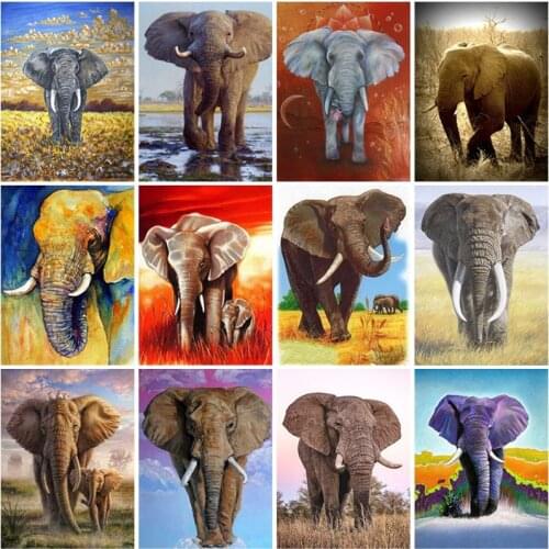 DIY 5d Diamond Painting Animal Elephant Mosaic Full Square Drill Resin Daimond Embroidery Cross Stitch Kit Wall Art Home Decor