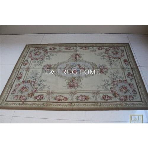 Free Shipping 4'x6' Needlepoint Rugs, Handmade carpet 100% New Zealand Wool Floral design CROSS STITCH HANDMADE