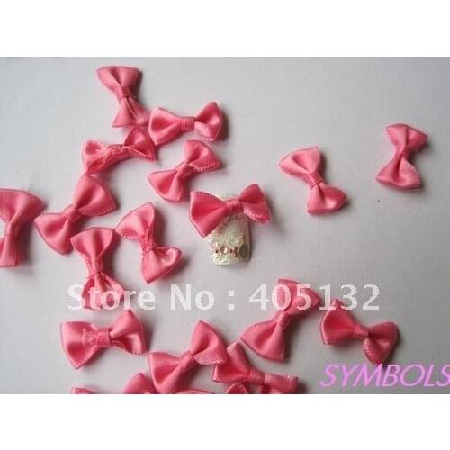 CB-1-3 Free Shipping 200pcs/lot Pink Fabric Ribbon Bow Nail Art Decoration Nail art Fabric Bow