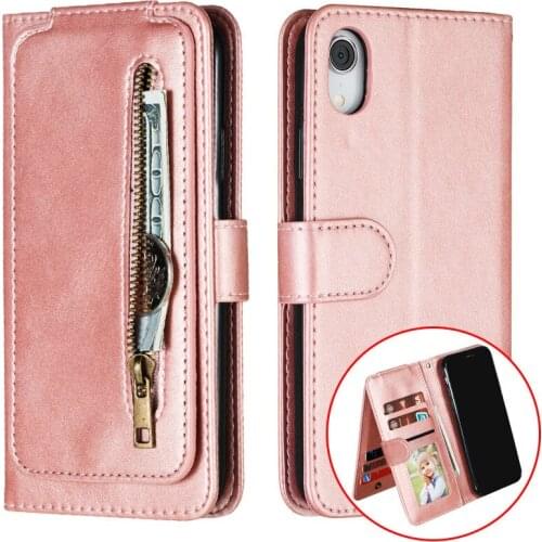 Flip Leather Zipper Wallet Case For iPhone XR XS 11 Pro Max X SE 2020 8 7 6 6S Plus Multi Card Holder Phone Bag Cover Coque Etui