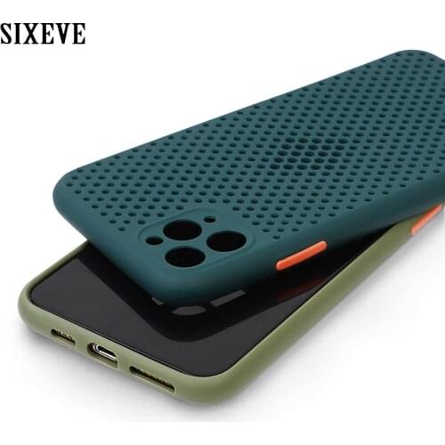 Heat Dissipation Breathable Case For iPhone 11 Pro Xs Max XR X 6 6s 7 8 Plus SE 2020 6sPlus 7Plus 8Plus Soft Silicone Back Cover