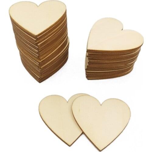Wood Hearts Square Round Hexgon Natural Unfinished Wood Heart Cutout Shape for DIY Craft Wedding Party Decoration