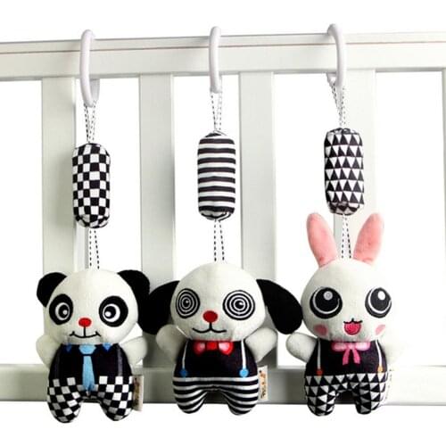 Baby Wind Chimes Toy Animal Models Black And White Visual Inspire Crib Soft Hanging Toys Sensory Learning For Infants Uses Toys
