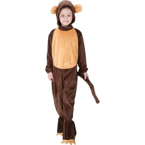 Childrens Day Winter Animal Cartoon Costume Kid Cute Monkey Jumpsuit Boy Girl Pajamas Warm Thick Cosplay Clothes