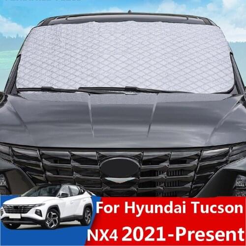For Hyundai Tucson NX4 2021 2022 Car Front Windshield Sun Shade Mesh Sunshade Front Sun Visor Sunscreen Insulation Snow Shade