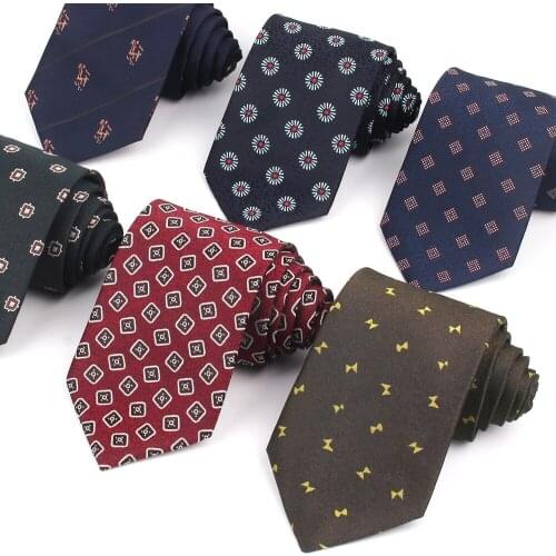 Men Tie Classic Plaid Neck Tie For Wedding Business Suits Man Paisley Ties Wine Red Mens Necktie Jacquard Neck Wear Gifts