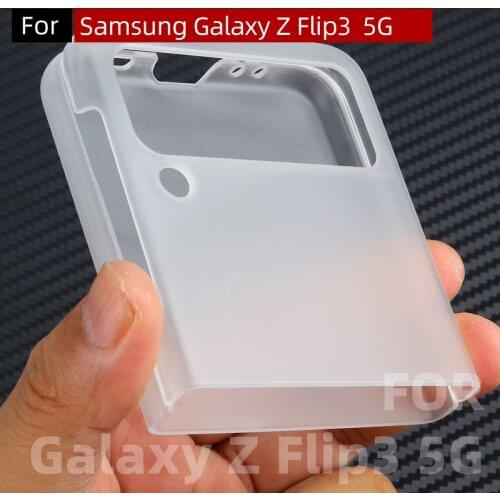 For Samsung Galaxy Z Flip 3 Case, Z Flip 3 Matte Cover Glossy Transparent Case