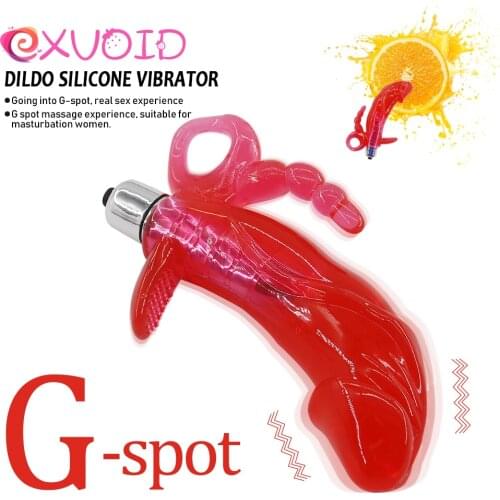 EXVOID Dildo Vibrator Clitoris G-spot Anal Triple Stimulate Sex Toys for Women Silicone Flirt G-spot Massager Strong Vibration
