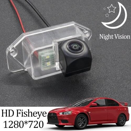 Owtosin HD 1280*720 Fisheye Rear View Camera For Mitsubishi Lancer X 2007+ Car Vehicle Parking Accessories