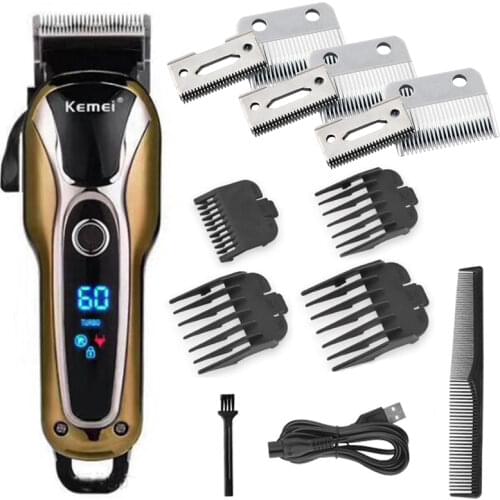 Kemei Electric Hair Clipper for Men electric hair trimmer Professional Hair Cutting Machine clippers men LCD diaplay Cordless