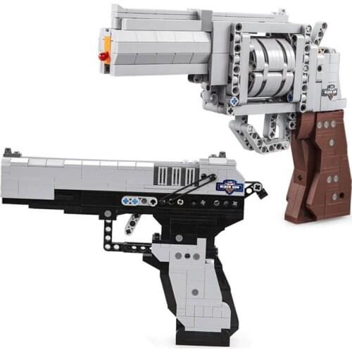 DIY Blocks M23 Revolver Magnum Pistol Model Assembly Micro Building Moc Toys For Kids Boys Gifts