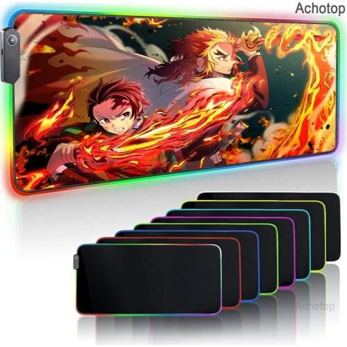 XGZ My Neighbor Totoro LED Illumination Mouse Pad RGB Computer Mice Mat Large Mousepad for Desk Laptop Notebook Gaming Mouse Pad