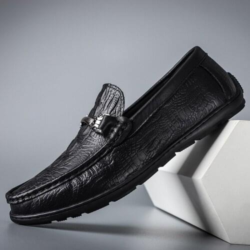 Men Slip On Loafers genuine leather Luxury Leather Shoes Men Casual Shoes Men Sneakers Italian Moccasins Formal Driving Shoes