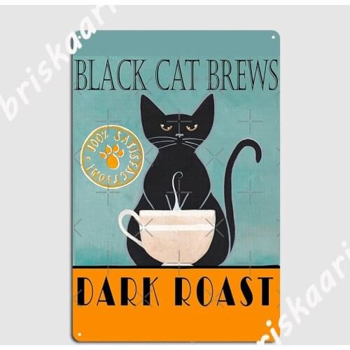 Black Cat Brews Metal Plaque Poster Cinema Living Room Home Vintage Poster Tin sign Posters