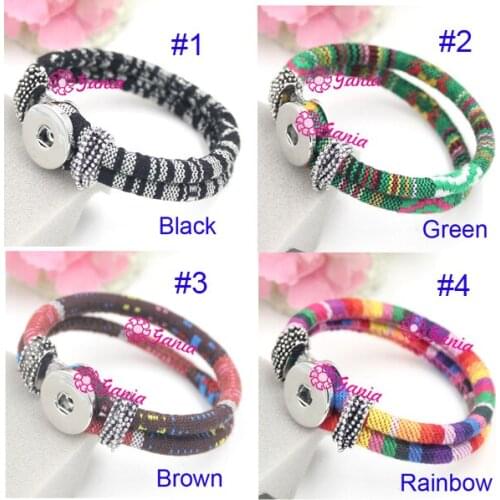 10pcs/Lot New Arrival DIY Bracelet 4 Colors Ethnic Style Interchangeable Bracelet for Christmas Snap Jewelry Bijoux Pulsera