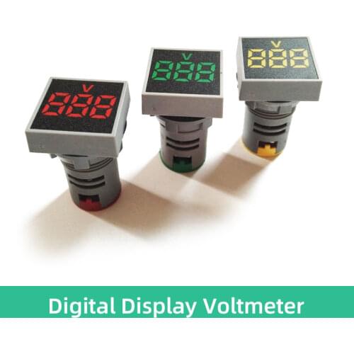 New Mini Square Voltmeter AC20-500V Digital Display Indicator