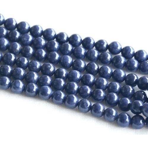 Discount Wholesale Natural Genuine Blue Sapphire Round Loose Beads 4-18mm DIY Jewelry Necklaces or Bracelets 15" 03684