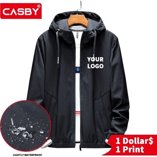 Autumn New Custom Logo Men Jacket Fashion All-match Design Zipper Coat Simple Personalized Print Graphic Hooded Clothes WXY-21
