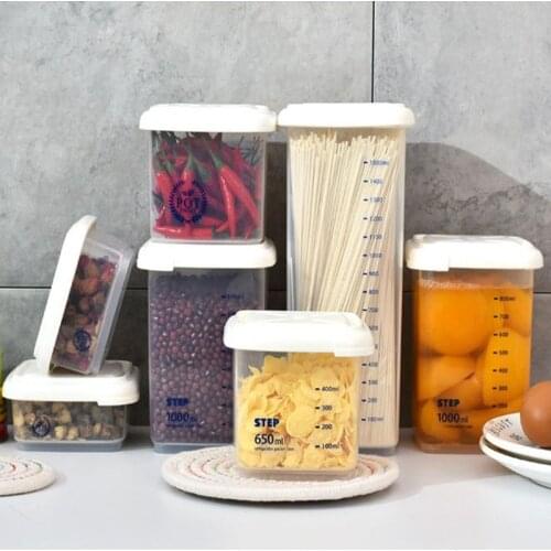 Plastic Storage Box Food Sealed Tank Kitchen Refrigerator Sealed Storage Box Transparent Preservation PP Material 260ML-1800ML