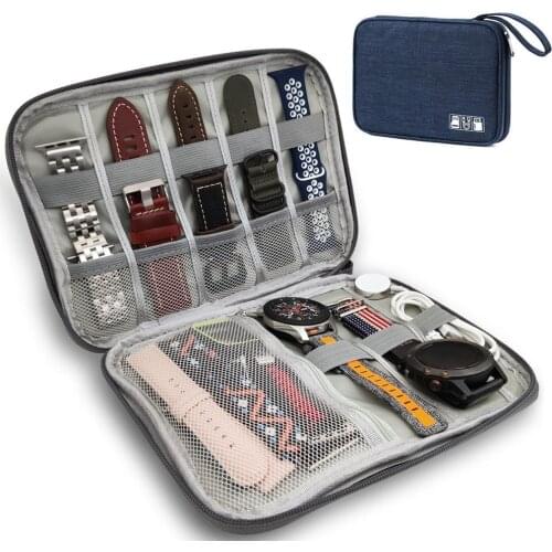 8 Pockets Smart Watch Band Protable Storage Bag Case Pouch Organizer for Apple Watchbands/Garmin Watch Band/Samsung Watch Band