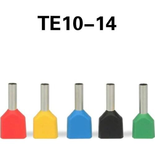 10/50/100PCS TE10-14 two double European pin shaped terminal pressure wire pre insulated pipe
