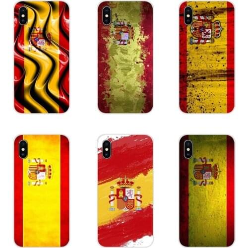 Transparent Soft Cases Covers Spain Flag Spanish National For Samsung Galaxy S4 S5 MINI S6 S7 edge S8 S9 S10 Plus Note 3 4 5 8 9
